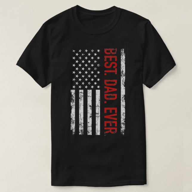 T-shirt Meilleur papa US américain  cadeau pour la fête de (Design devant)