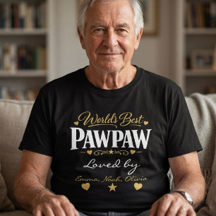 T-shirt Meilleur Papaye Personnalisé Noms des Petits-Enfan
