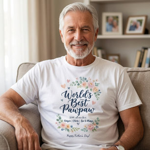 T-shirt Meilleur papayer du monde Noms personnalisés de pe