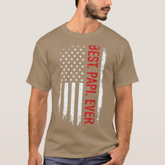 T-shirt Meilleur Papi Jamais Avec Nous Drapeau Américain P