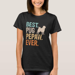 T-shirt Meilleur Papy Amateur de Pug Drôle Rétro