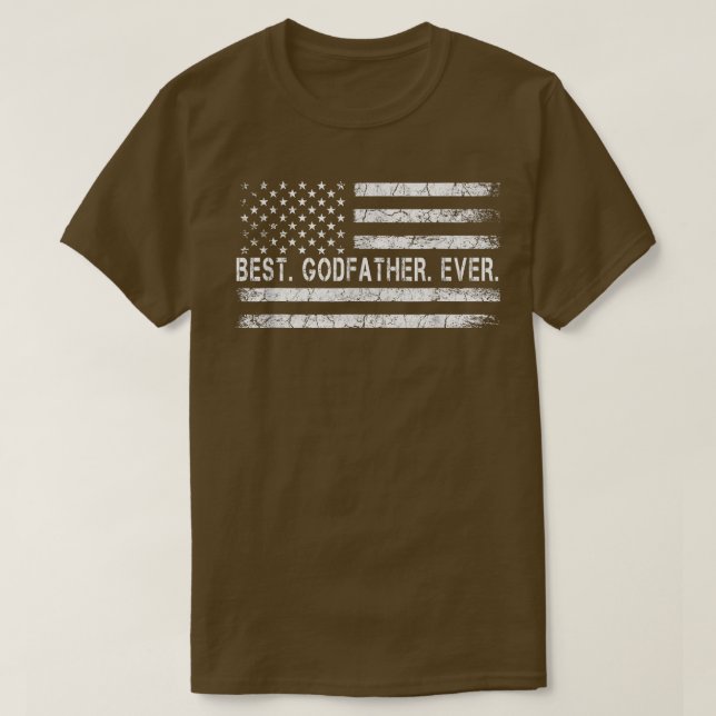 T-shirt Meilleur Parrain Jamais Amérique Drapeau Cadeau Po (Design devant)