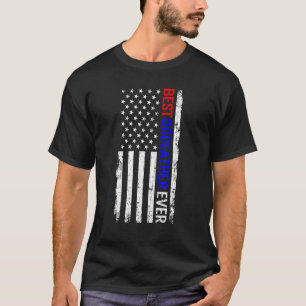 T-shirt Meilleur parrain jamais Fête des pères drapeau amé