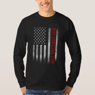 T-shirt Meilleur Parrain Jamais Vintage Drapeau Américain 