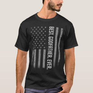 T-shirt Meilleur Parrain Jour Drapeau Américain Chemise Ca