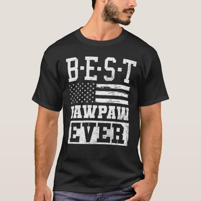 T-shirt Meilleur Pawpaw jamais nous Drapeau grand-père Fêt (Devant)