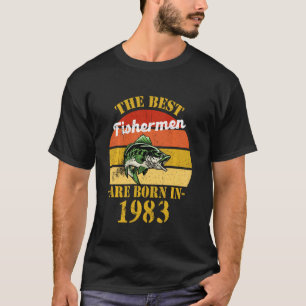 T-shirt Meilleur Pêcheur Sont Nés En 1983 38 Anniversaire 