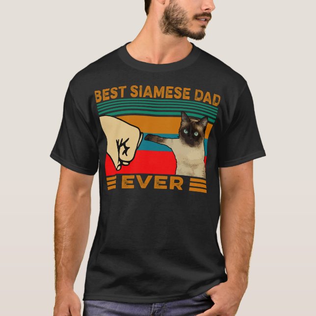 T-shirt Meilleur Père Chat Siamois Jamais (Devant)