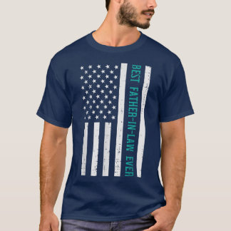 T-shirt Meilleur Père Dans La Loi Jamais US Drapeau Pères 