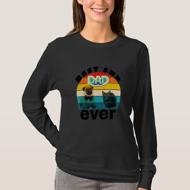 T-shirt Meilleur Père De Fourrure Jamais Chien Taureau Chi (Devant)