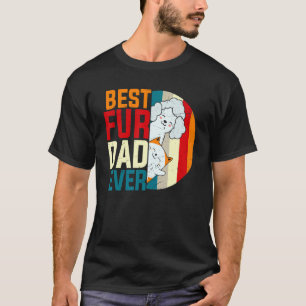 T-shirt Meilleur père de fourrure jamais rétro Vintage Sun