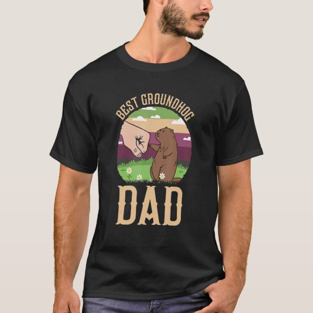 T-shirt Meilleur Père de la marmotte Jour de la marmotte d (Devant)