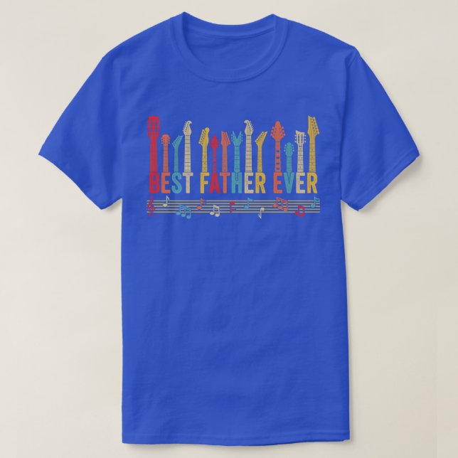 T-shirt Meilleur Père Défunt Jamais Papa Pères Guitare D (Design devant)