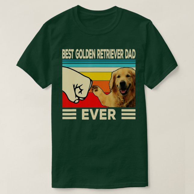 T-shirt Meilleur Père Doré Jamais Rétro Golden Retriever C (Design devant)