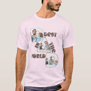 T-shirt MEILLEUR PÈRE DU MONDE, 3 photos collage, pomme de