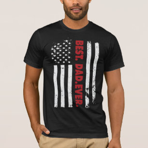 T-shirt Meilleur père, Fête des pères du drapeau américain