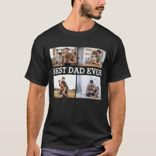 T-shirt Meilleur Père Jamais Père Papa Photo Collage Photo
