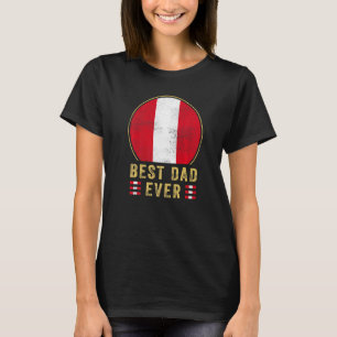 T-shirt Meilleur Père Jamais Père Péruvien Pays Pérou Fl