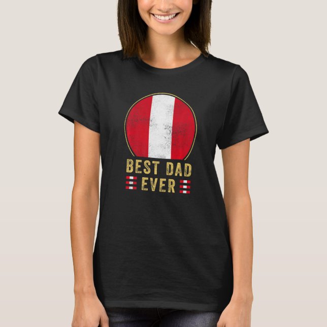 T-shirt Meilleur Père Jamais Père Péruvien Pays Pérou Fl (Devant)