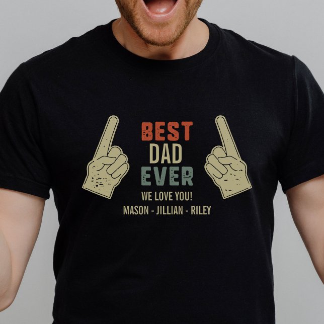 T-shirt Meilleur Père Jamais Pointeur Doigts Personnalisé  (Créateur téléchargé)