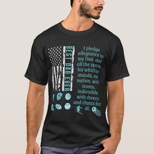 T-shirt MEILLEUR PÈRE JAMAIS Promesse Allégance Mon père D (Devant)