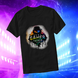 T-shirt Meilleur père joueur depuis Graffiti Texte personn