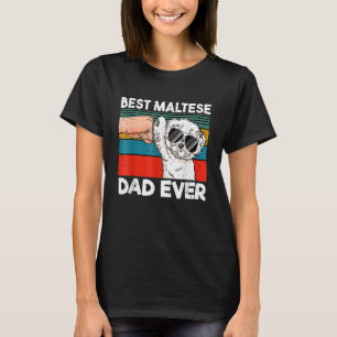 T-shirt Meilleur Père Maltais Jamais Ghetto Poing Chien