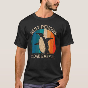 T-shirt Meilleur Père Penguin Jamais Retro Père Graphique 