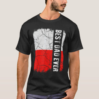 T-shirt Meilleur Père Polonais Jamais Pologne Drapeau Fête