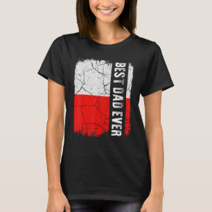 T-shirt Meilleur Père Polonais Jamais Pologne Drapeau Fête