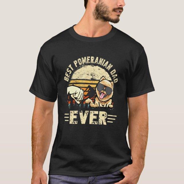 T-shirt Meilleur Père Poméranien jamais coucher de soleil  (Devant)