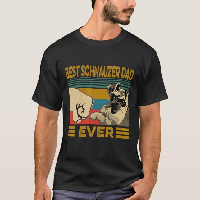 T-shirt Meilleur Père Schnauzer Jamais Rétro Cadeau De La  (Devant)