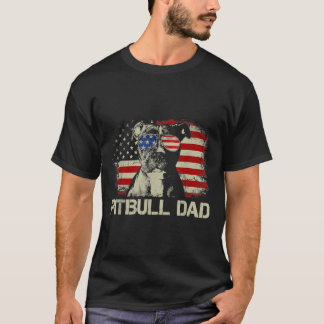 T-shirt Meilleur Pitbull papa jamais drapeau américain 4 j