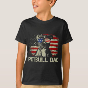 T-shirt Meilleur Pitbull papa jamais drapeau américain 4 j