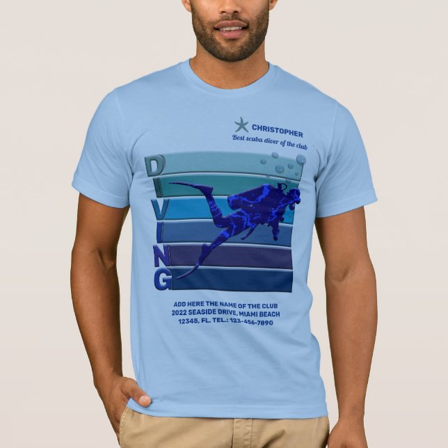 T-shirt Meilleur Plongeur De Scuba Du Club Pour Hommes (Devant)