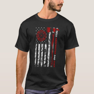 T-shirt Meilleur Pompier Papa Jamais Drapeau Américain Fra