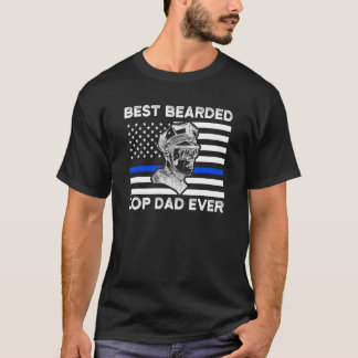 T-shirt Meilleur Pop Porté Papa Jamais Cop Papa Drapeau Am