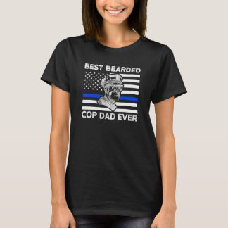 T-shirt Meilleur Pop Porté Papa Jamais Cop Papa Drapeau Am