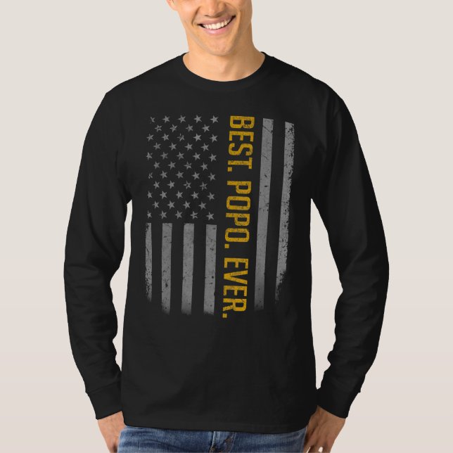 T-shirt Meilleur Popo jamais nous drapeau américain pour p (Devant)