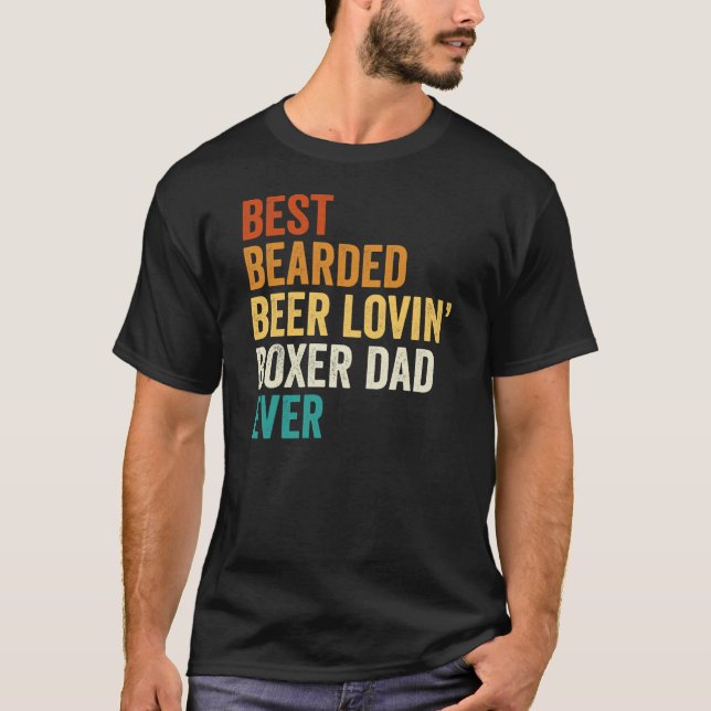 T-shirt Meilleur Porté Bière Aimant Boxer Papa Jamais (Devant)