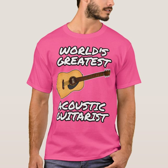 T-shirt Meilleur Professeur De Guitare Acoustique Du Monde (Devant)