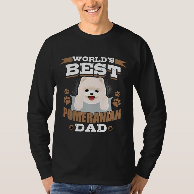 T-shirt Meilleur Propriétaire Poméranien De Chien Papa (Devant)