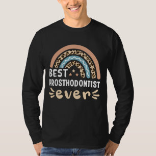 T-shirt Meilleur prosthodontiste jamais Leopard Rainbow Ca