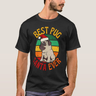 T-shirt Meilleur Pug Santa Noël Pug Chien Santa Pugmas