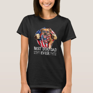 T-shirt Meilleur Puggle Papa Jamais American Drapeau 4 jui