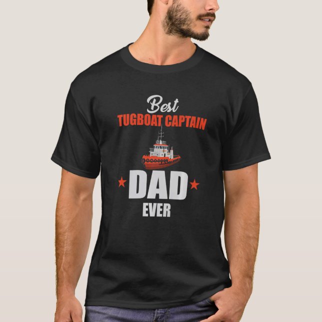 T-shirt Meilleur remorqueur Capitaine Papa Jamais Dit Bate (Devant)