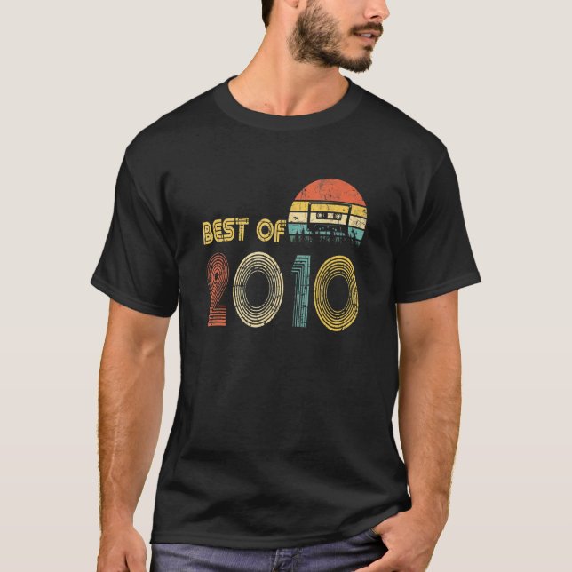 T-shirt Meilleur Rétro De 2010 Cassette Bande 12ème Annive (Devant)