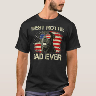 T-shirt Meilleur Rottie Papa Jamais Rottweiler American Fl