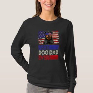 T-shirt Meilleur Rottweiler papa jamais American Flag Patr