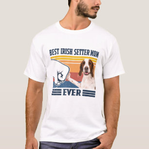 T-shirt Meilleur ROUGE IRLANDAIS ET BLANC SETTER Maman JAM